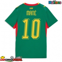 Camisa de Futebol Senegal Sadio Mane #10 Equipamento Secundário Mulheres Mundo 2026 Manga Curta
